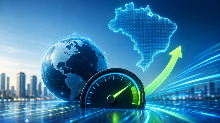 Brasil supera média mundial e avança no ranking de velocidade de internet